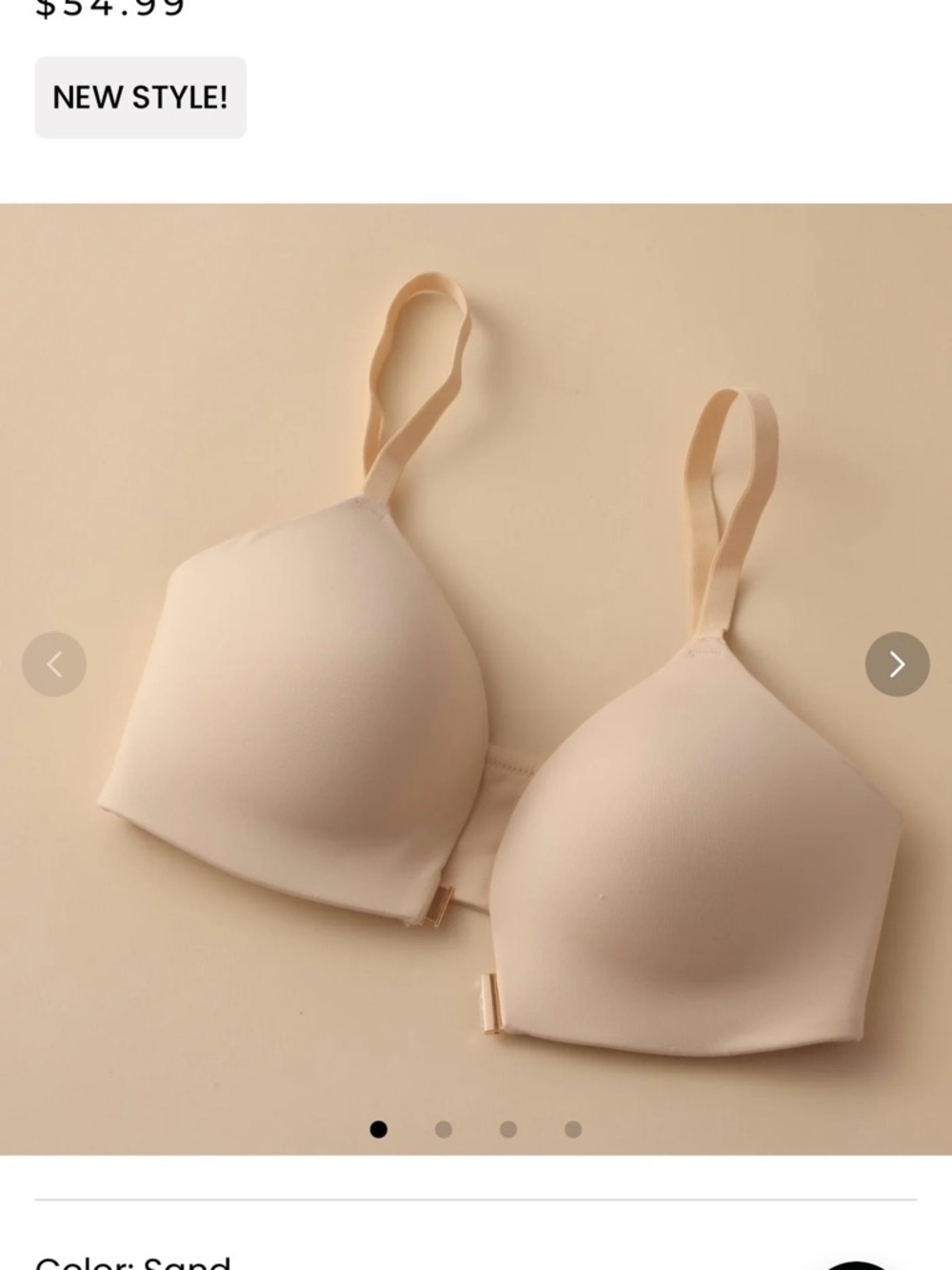 Under outfit front close Seamless Wireless T-Shirt Bra — Sand